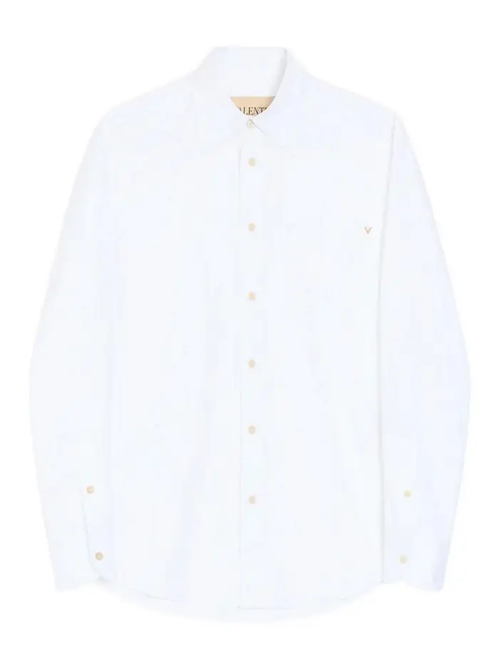 Valentino Camicia in cotone Vgold Bianco