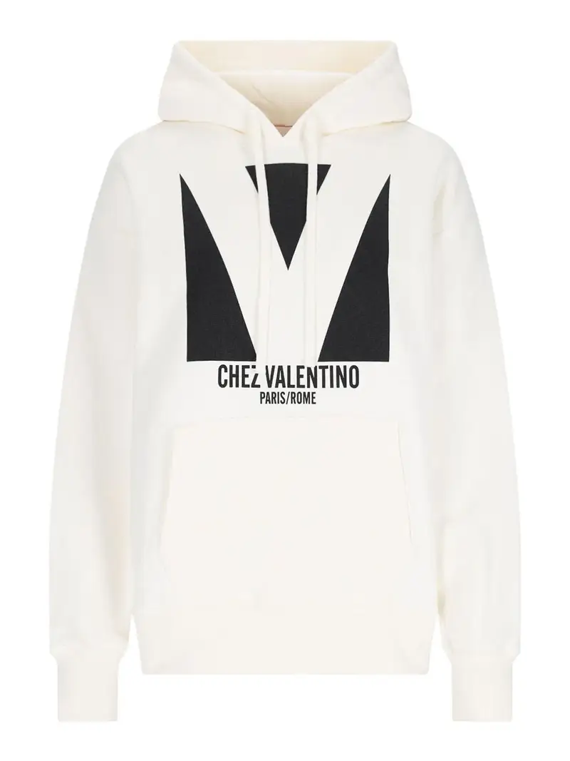 Valentino Felpa Cappuccio Bianco