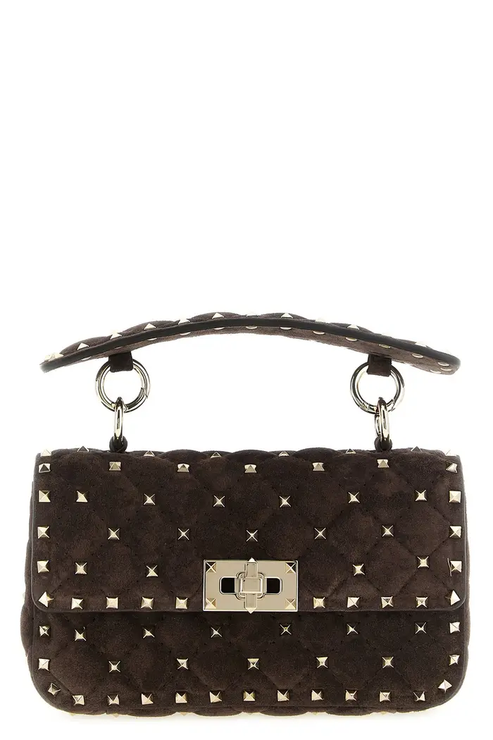 Borsa A Spalla Valentino Garavani Rockstud Spike Marrone