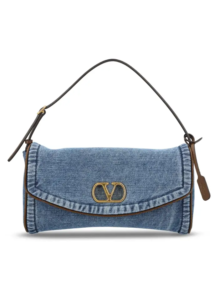 VALENTINO GARAVANI Borsa Piccola A Spalla DeVain In Denim BLU