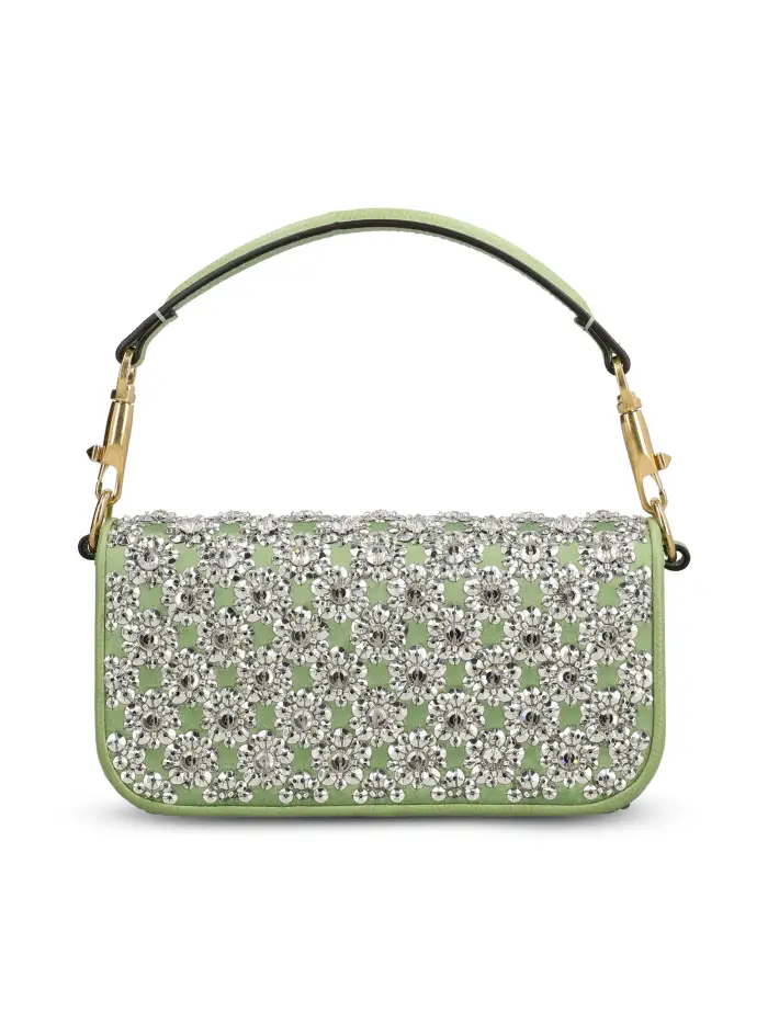 Borsa realizzata in raso VERDE