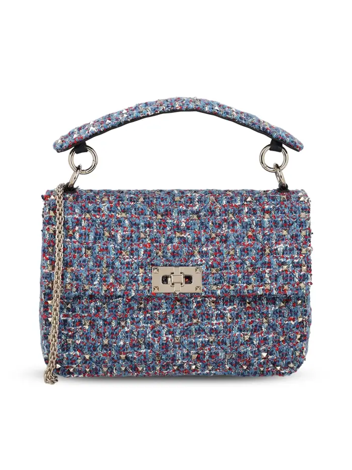 Borsa realizzata in tweed BLU
