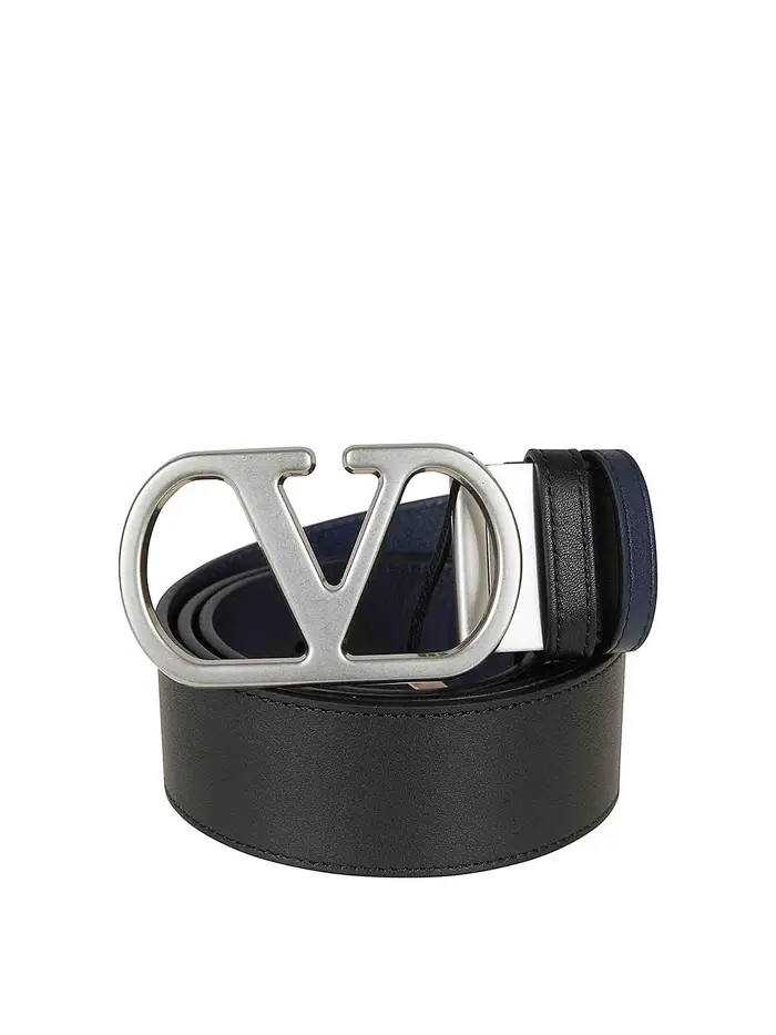 Valentino Garavani Cintura H 40 Reversibile Blu scuro