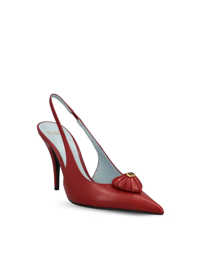 Décolleté slingback in pelle ROSSO