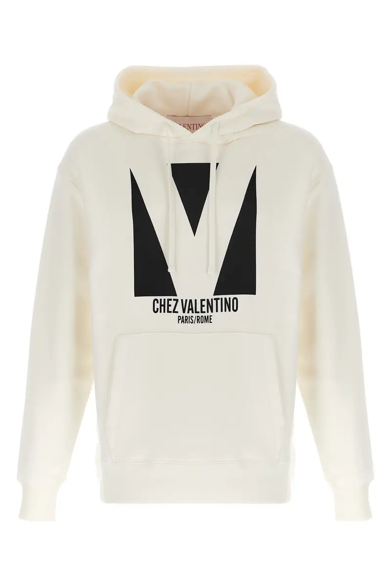 VALENTINO GARAVANI Felpa Con Cappuccio Bianco