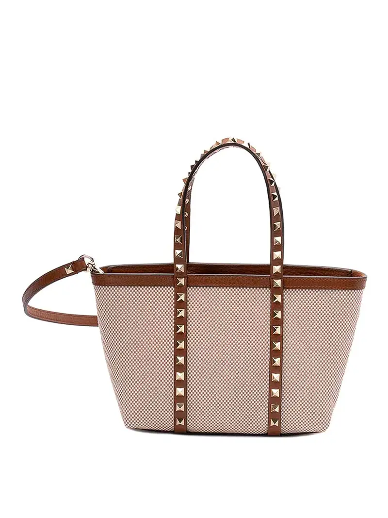Valentino Garavani Mini borsa da rockstud` Color Carne E Neutri