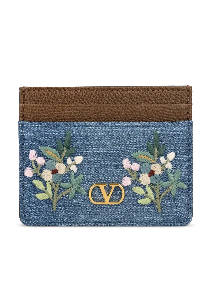 Portacarte realizzato in denim BLU