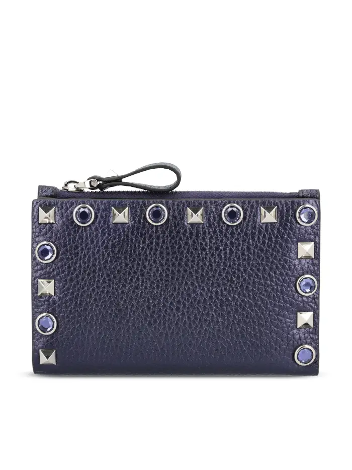 Portacarte realizzato in pelle BLU