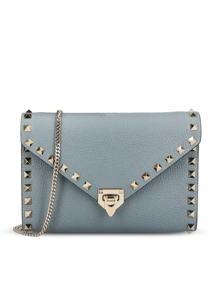 VALENTINO GARAVANI Pouch Rockstud In Pelle BLU