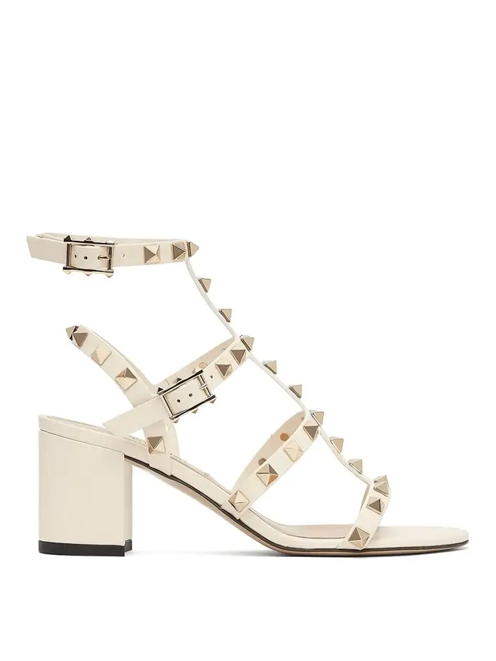 Valentino Garavani Sandali rockstud 60 mm Beige