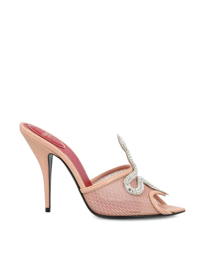 VALENTINO GARAVANI Sandalo Slide Coeur Vipère ROSA