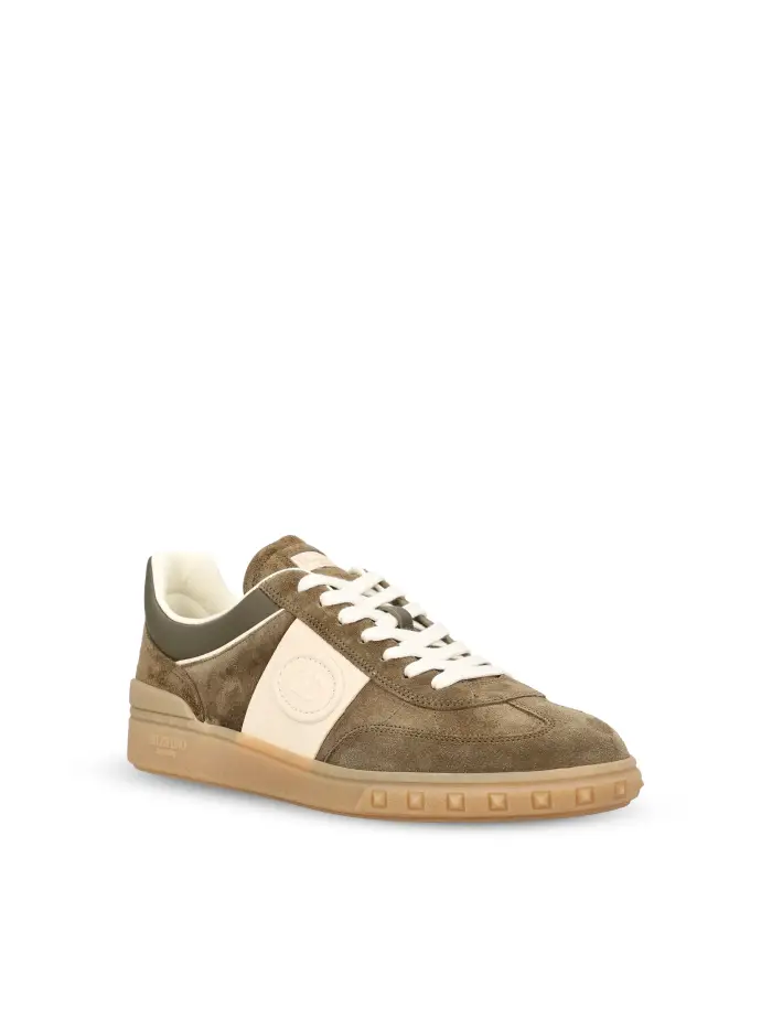 Sneaker Low Top Upvillage in crosta e vitello nappato VERDE