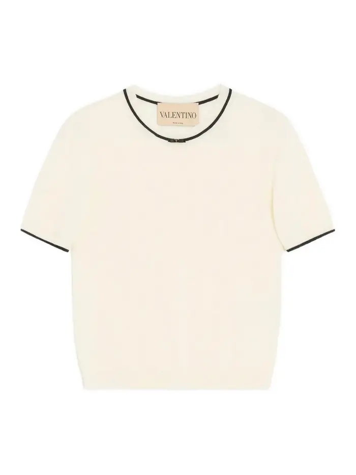 Valentino Maglione Girocollo In Lana Bianco
