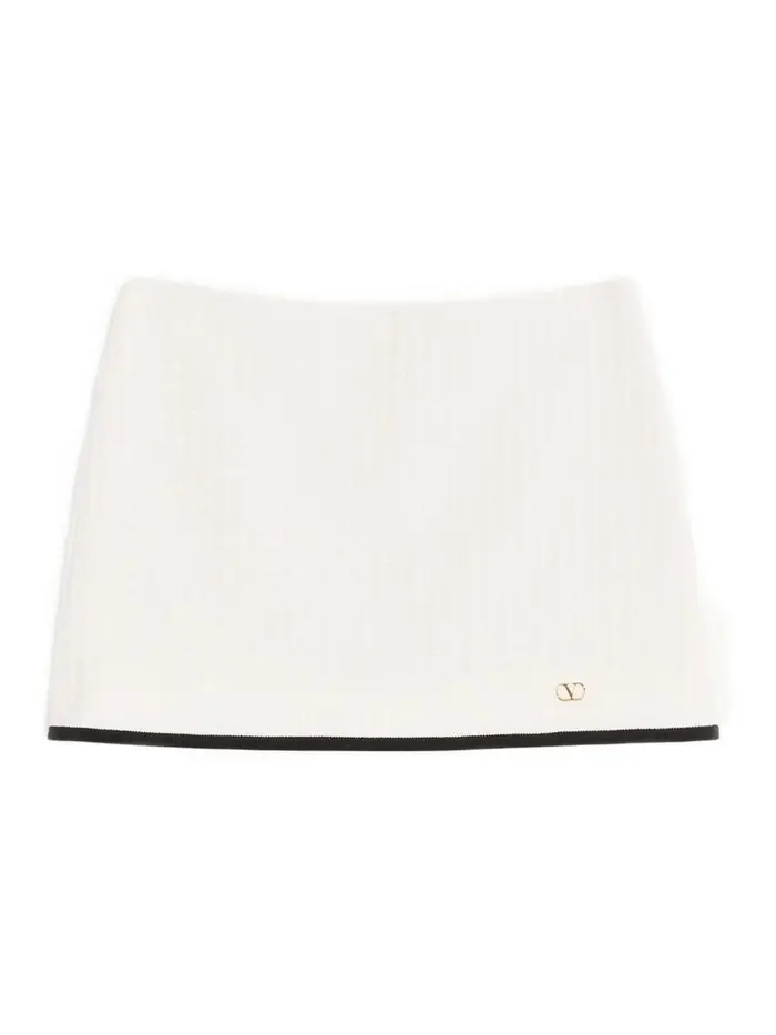 Valentino Pantaloni gonna in cotone tweed Bianco