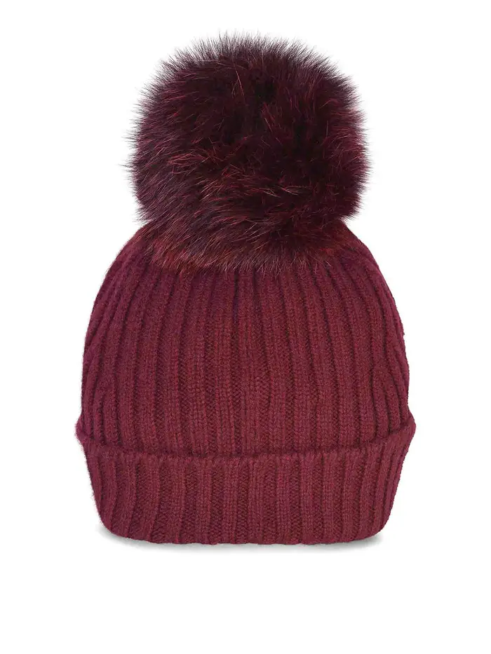 Cappello Realizzato In Cashmere Rosso Scuro