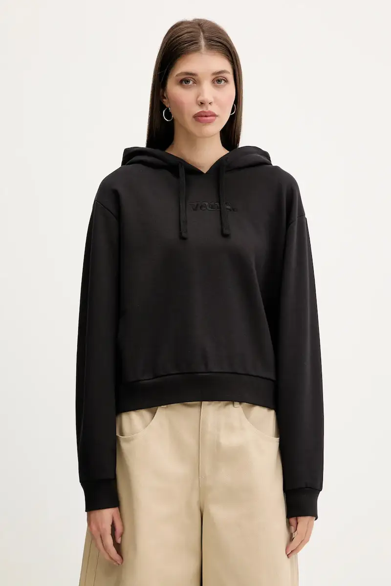 Vans felpa in cotone donna colore nero con cappuccio VN000RAHBLK1