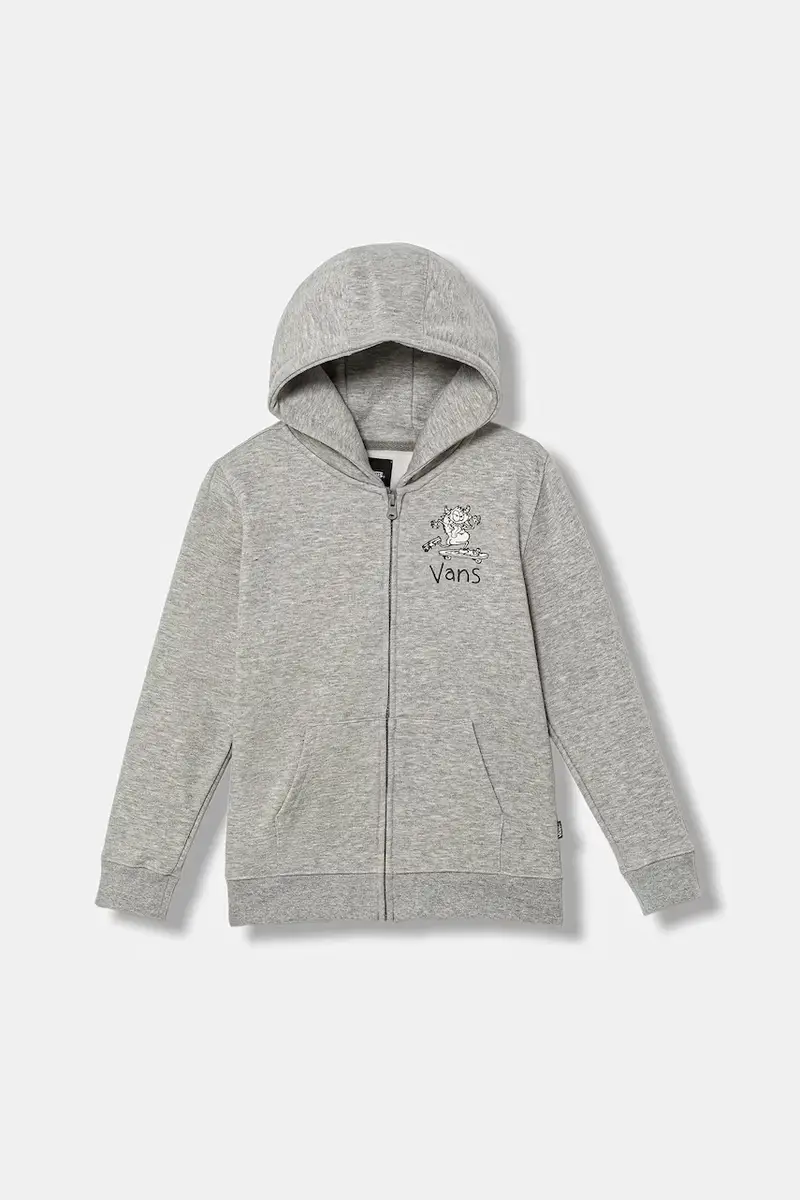 Vans felpa per bambini Sk8 Posse Full Zip colore grigio con cappuccio VN000PYU02F1