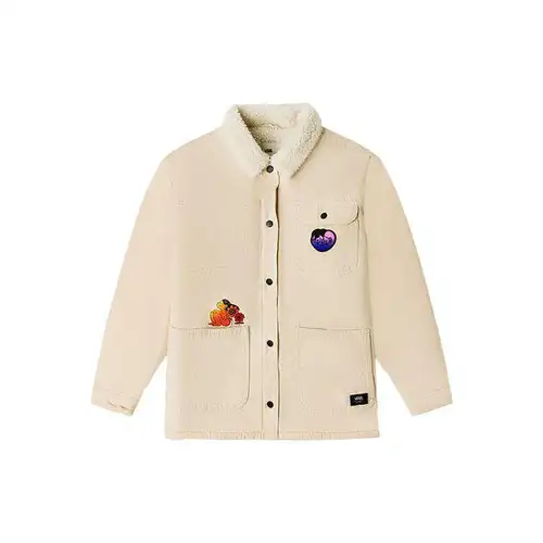 Vans Giacca da lavoro Cultivate Care con stampa divertente, foderata in pile, multitasche, da donna, bianco sporco VN0A5LK67VJ