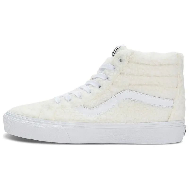 Vans Sk8 Faux Shearling Scarpe da Skate Alte Sneakers Unisex Bianco Grigio VN0A5KRCC00