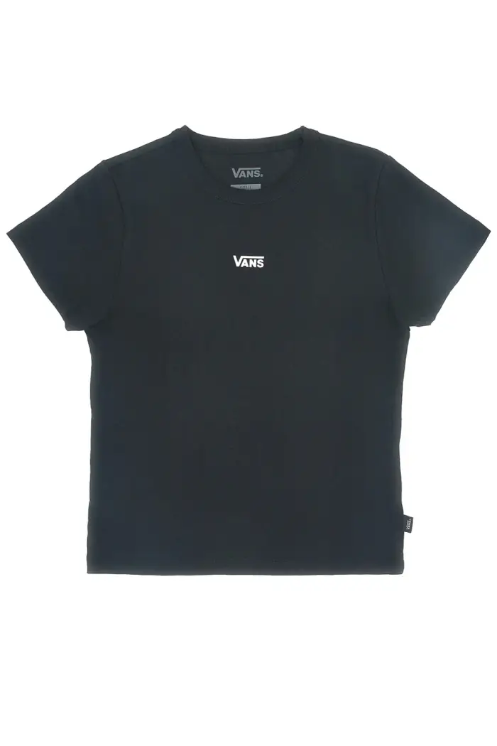 VANS T-shirt nera in cotone con logo minimal Basic Mini SS [NERO]