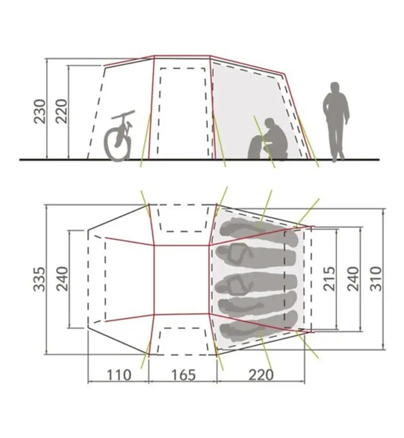 Vaude Drive Van XT 5P - tenda preingresso per camper Beige