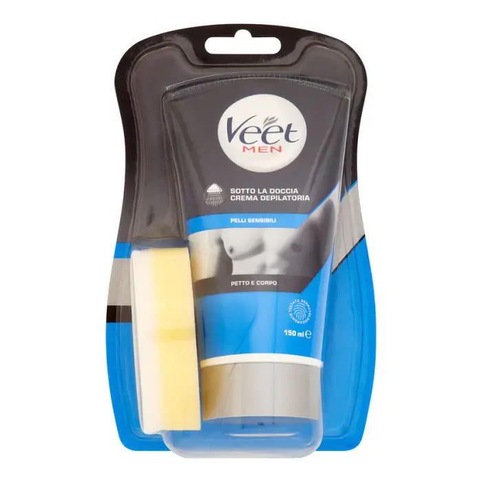 Veet Men Crema Depilatoria Sotto La Doccia Petto E Corpo Pelli Sensibili 150 ml
