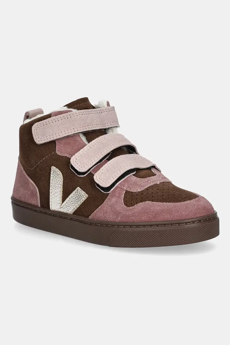 Veja scarpe invernali in pelle scamosciata bambino/a Small V-10 Mid Winter colore rosa DF0320994