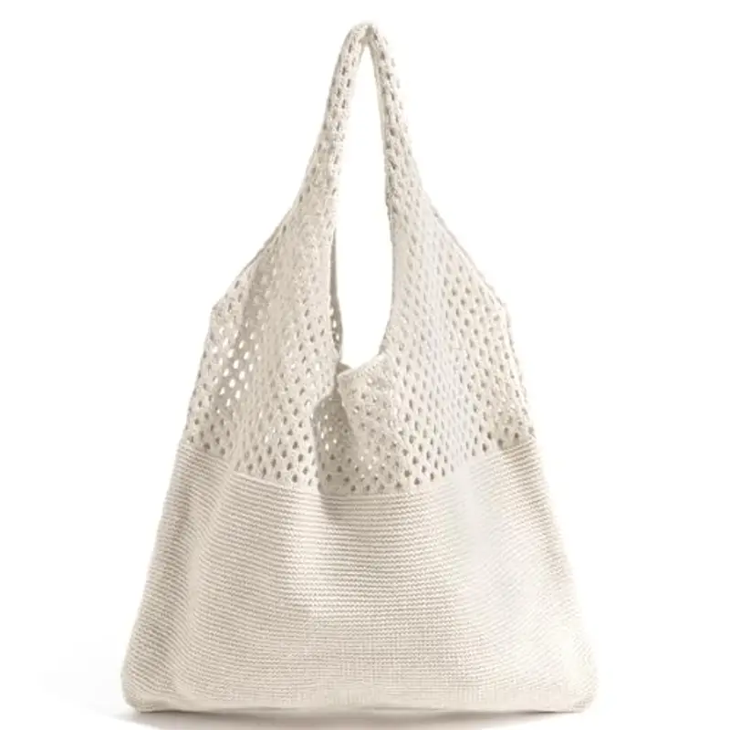 VerLuky Borsa da spiaggia?Beige tote bag da donna?Borsa intrecciata per l'estate?Stroh borse da donna boho?Borsa da spiaggia per la