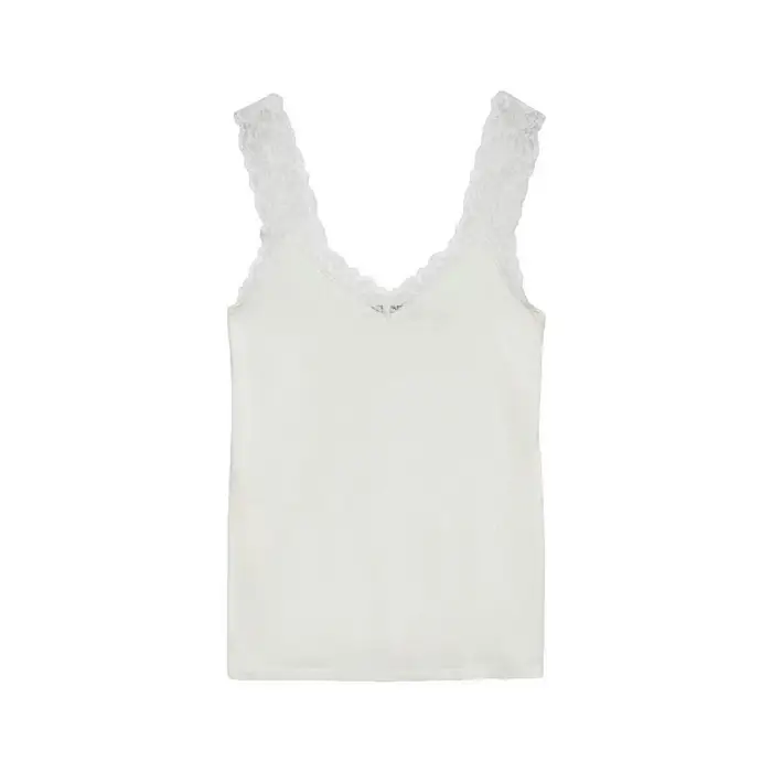 Vero Moda Top Débardeur blanc en viscose et élasthanne Bianco