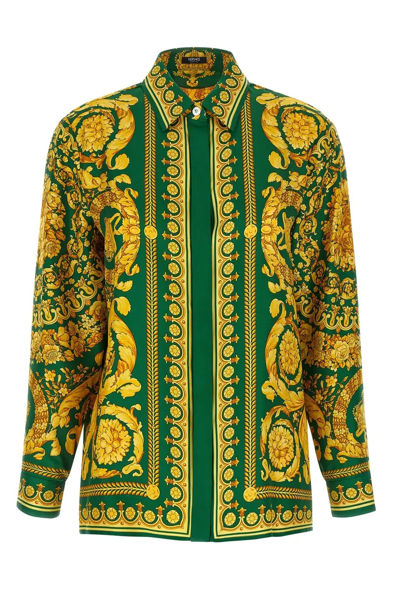 VERSACE Camicia Twill Verde