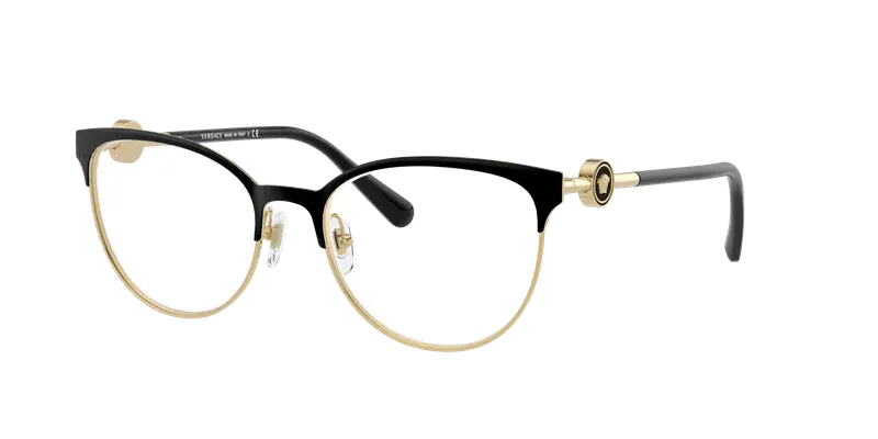 Versace Donna VE1271 1433 Montature da vista Metallo Nero Trasparente Cat Eye Normale