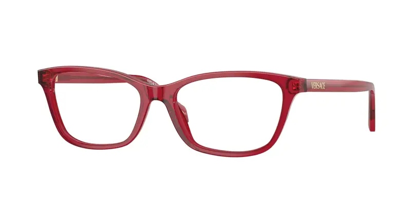Versace Donna VE3375 5520 Montature da vista Acetato Rosso Trasparente Cat Eye Normale