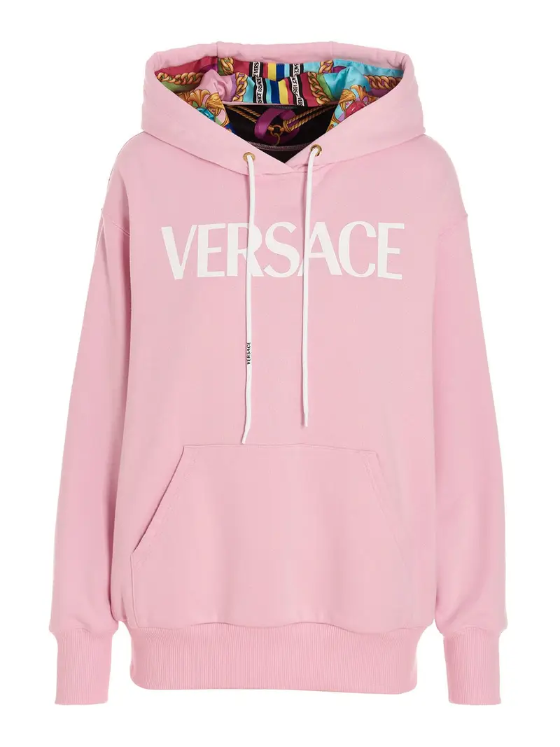 Versace Felpa con cappuccio Ventagli Rosa