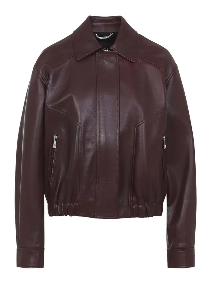 Versace Giubbotto in pelle di bufalo Bordeaux