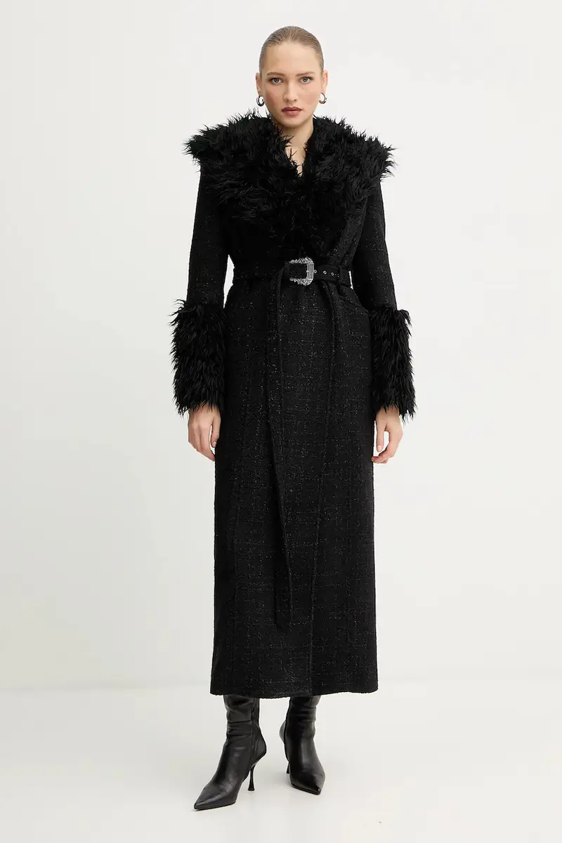 Versace Jeans Couture cappotto con aggiunta di lana colore nero 79HAT413 N0539