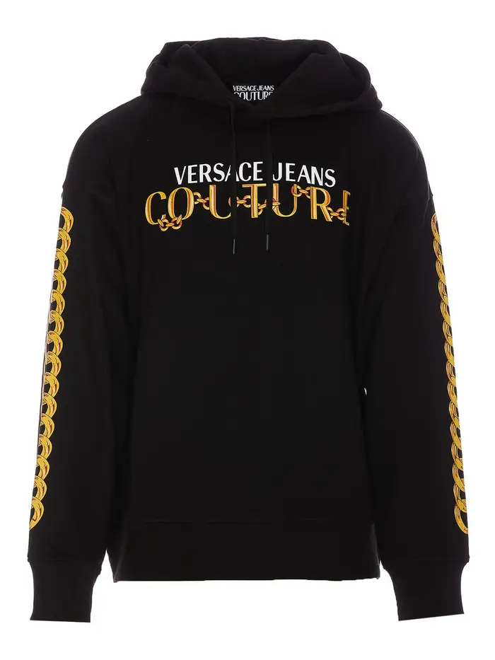 Versace Jeans Couture Felpa con logo catena Nero