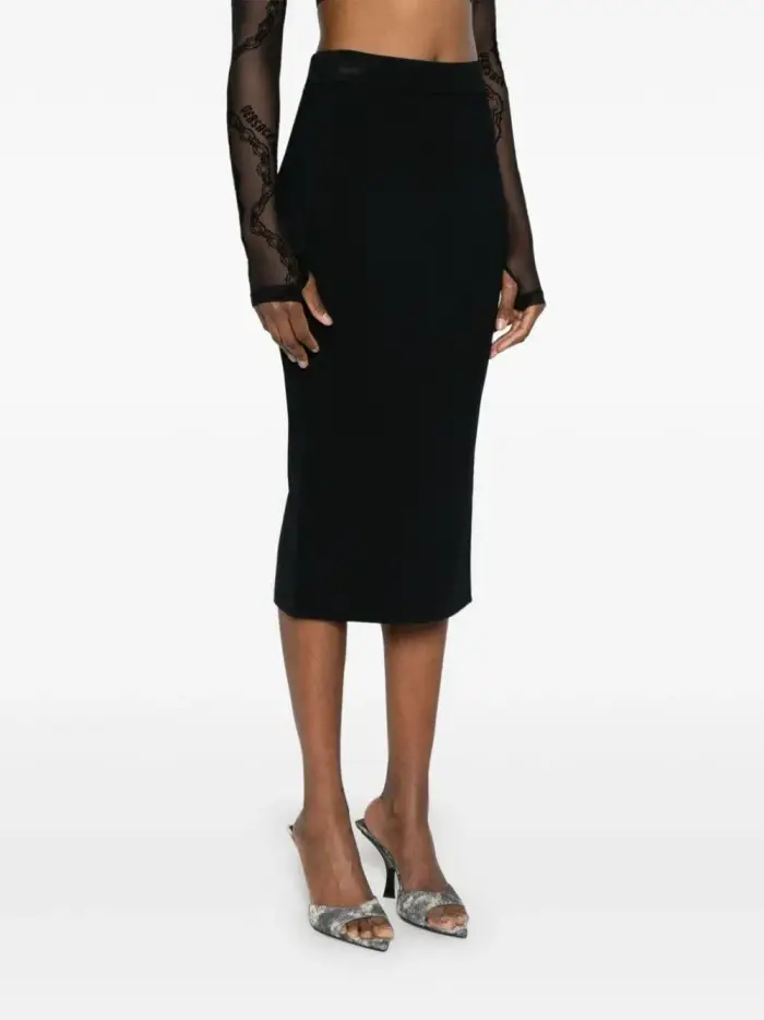 Gonna midi cut-out laterali Nero miniatura 4