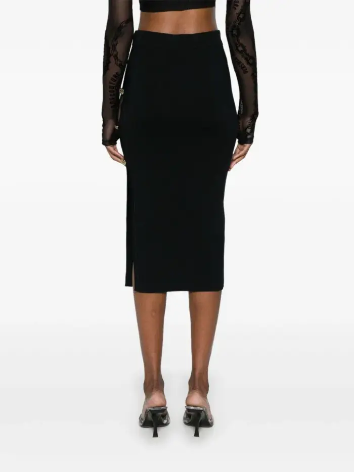 Gonna midi cut-out laterali Nero miniatura 5