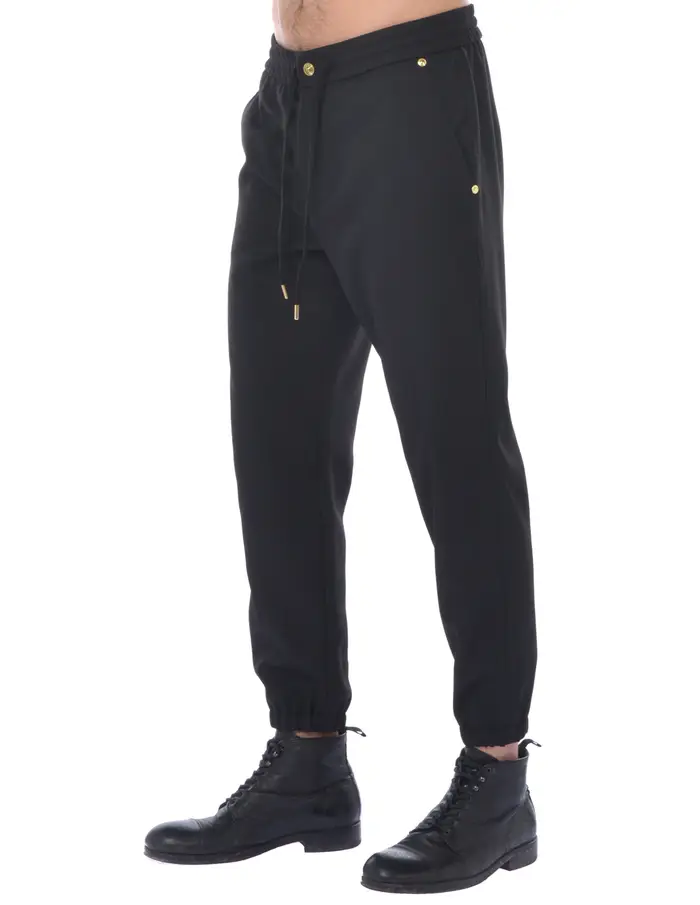 VERSACE pantalone da uomo con coulisse e logo NERO