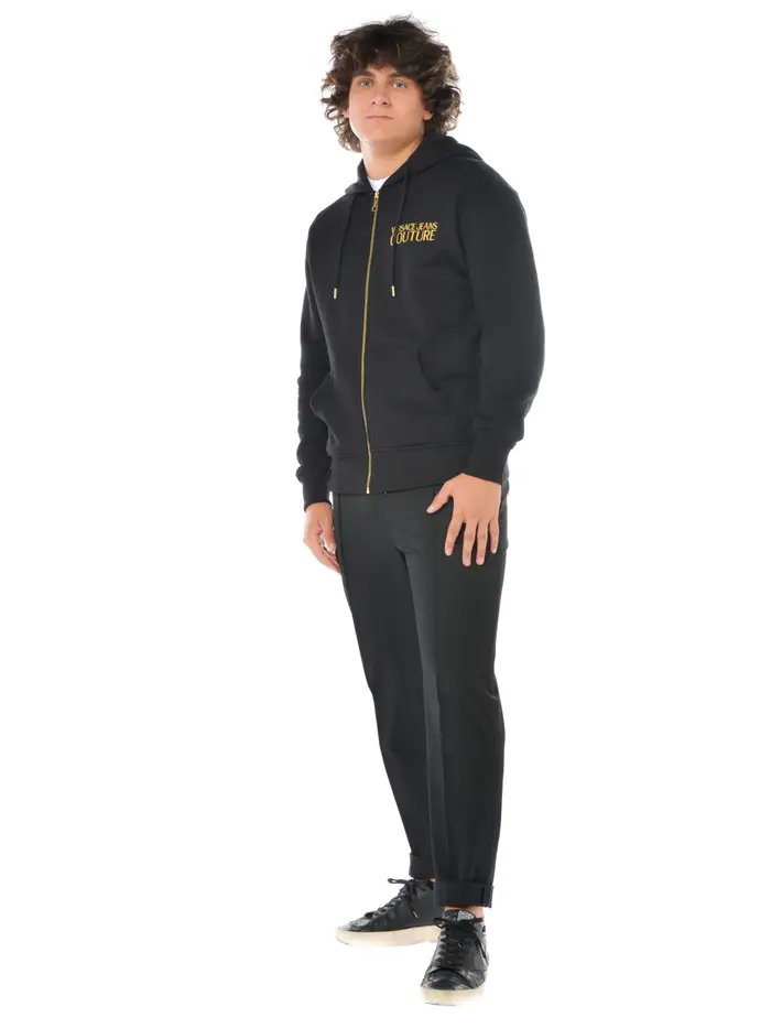 VERSACE pantalone da uomo in tessuto tecnico con coulisse NERO