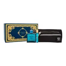 Versace Set kit Eros Eau de Parfum EDP 100 ml, miniatura EDP 10 ml e pochette cosmetica 100 ml
