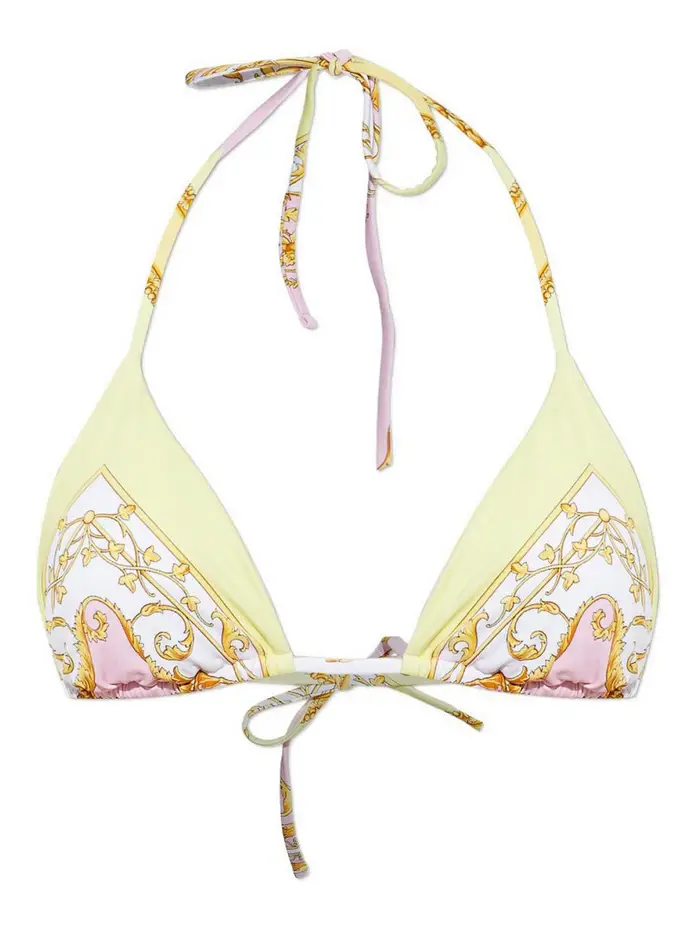 Versace Top bikini con stampa Barocco Color Carne E Neutri