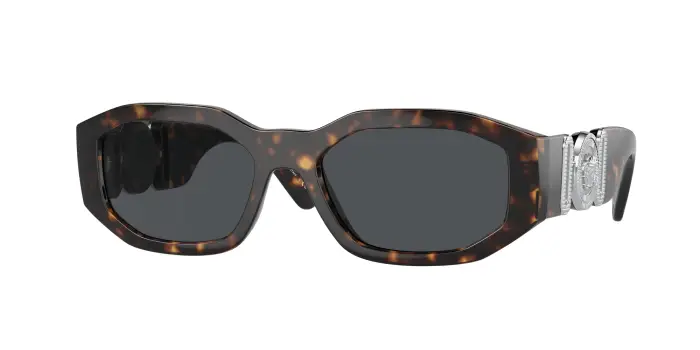 Uomo Versace VE4361 542387 Occhiali da sole Nylon Tartaruga Grigio Geometrica Normale