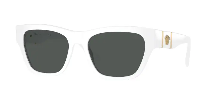 Uomo Versace VE4457 314/87 Occhiali da sole Acetato Bianco Grigio Squadrata Normale