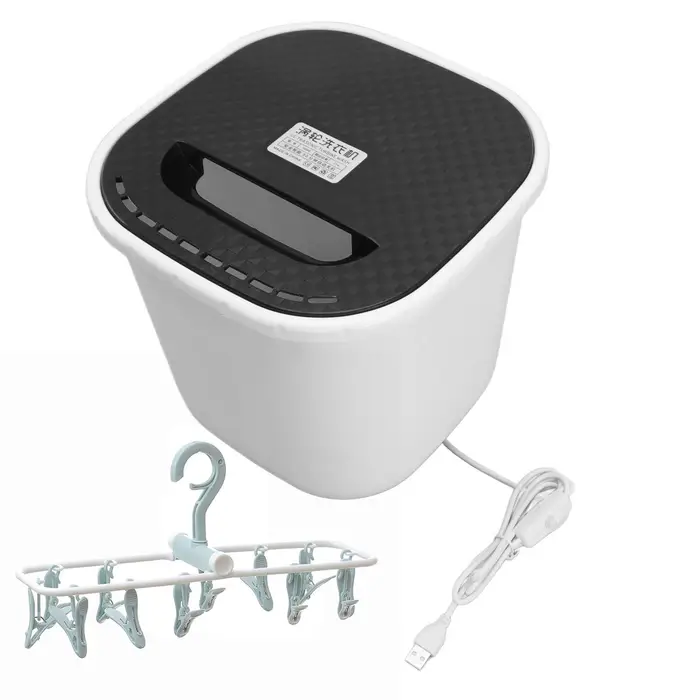 Vestidos Lavatrice Portatile Alimentata da USB Mini Lavatrice Turbo con Stendibiancheria 6L blu