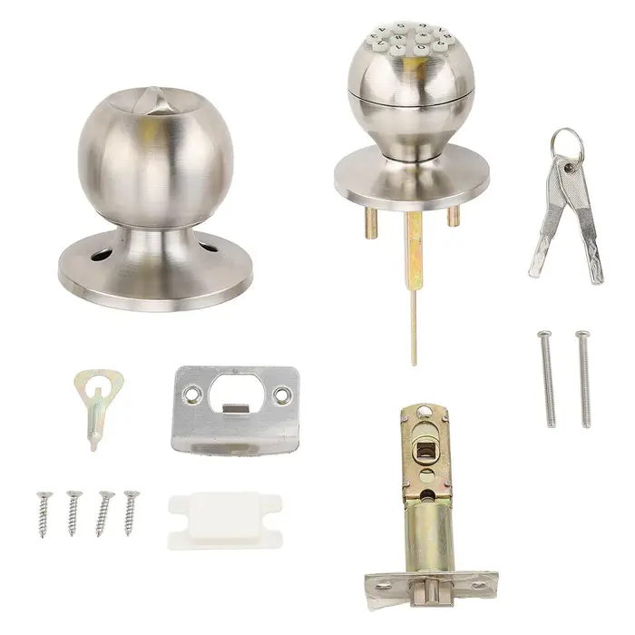 Vestidos Pomello porta con tastierino con serratura e chiave Pomello porta d ingresso elettronico a sfera rotonda per 35?Spessore 55MM