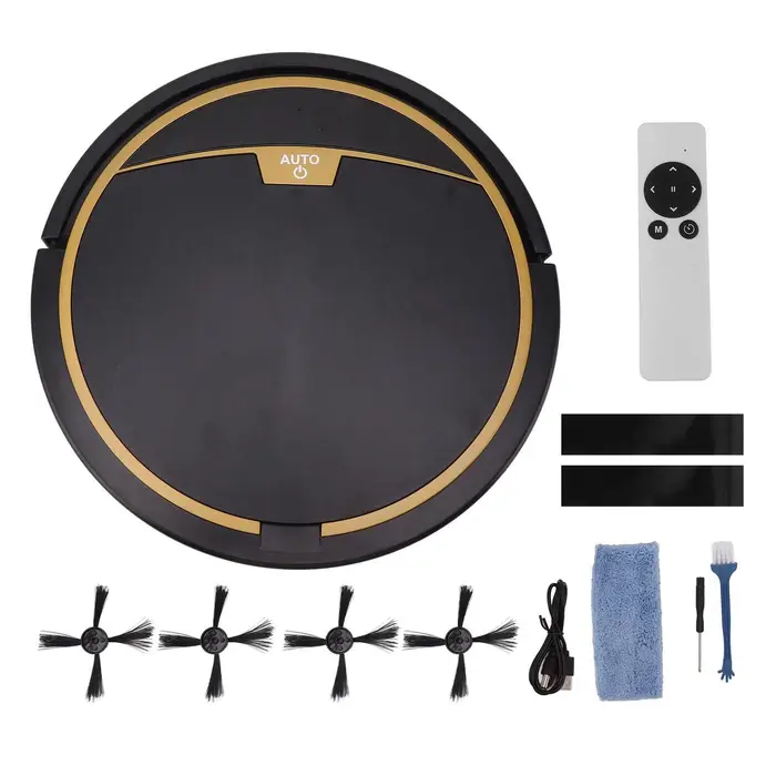 Robot Aspirapolvere Completamente Automatico Ultra Sottile Robot Aspirapolvere Intelligente per Polvere Peli Lanugine nero