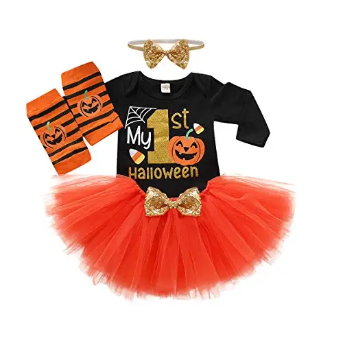 FUTERLY Vestito Halloween Neonato, Il Mio Primo Costume Halloween Neonato, Vestiti Halloween Neonata, Tutina Halloween Neonata