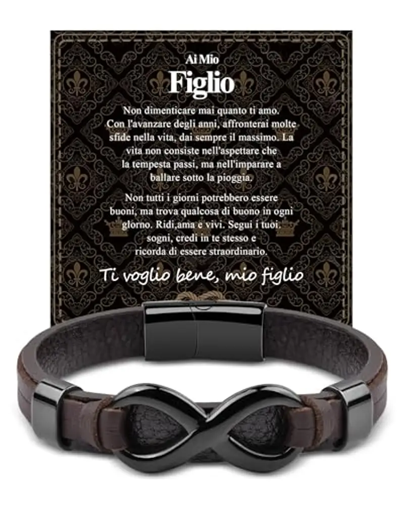VGWON Bracciale a Mio Figlio, Bracciale Mamma e Figlio, Regali Bracciale Per Figli Da Mamma Papà, Uomo Bracciale In