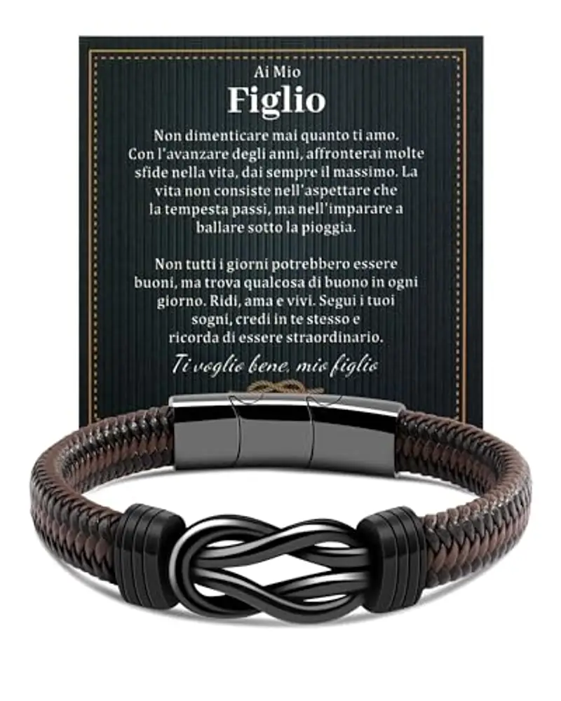 VGWON Bracciale a Mio Figlio, Bracciale Mamma e Figlio, Regali Per Figlio, Regali Per Figli Da Papà Mamma, Braccialetto